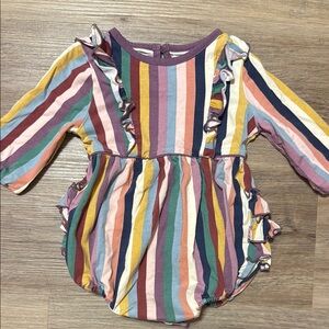Ruffle Butts Multicolor Long Sleeve Jumpsuit Romper Bubble LIKE NEW